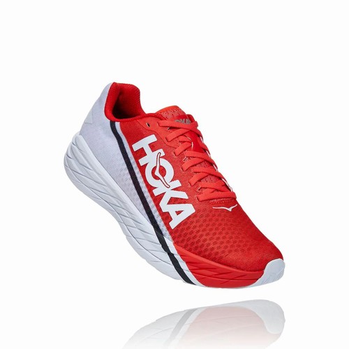 Hoka One One ROCKET X Road Running Shoes For Men India Red/White IN-1743